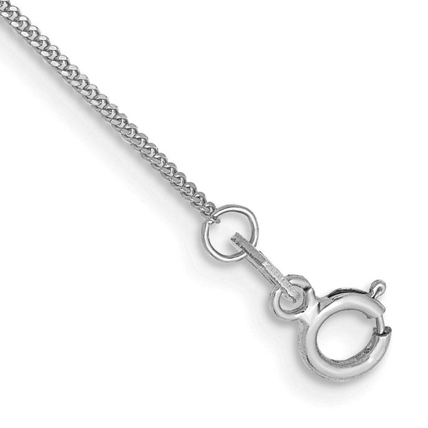 14k WG 0.9mm 9in Curb Chain Anklet