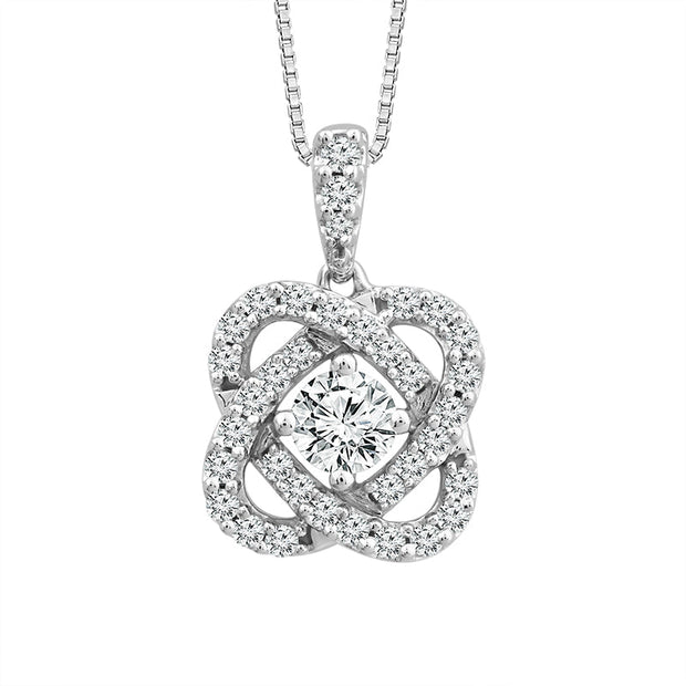 10K White Gold 1/2 CTW LOVE KNOT Pendant