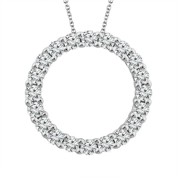 10K White Gold 0.10 CTW Diamond CIRCLE Pendant