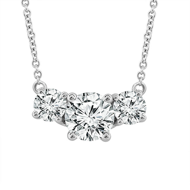 3 stone horizontal discount diamond necklace
