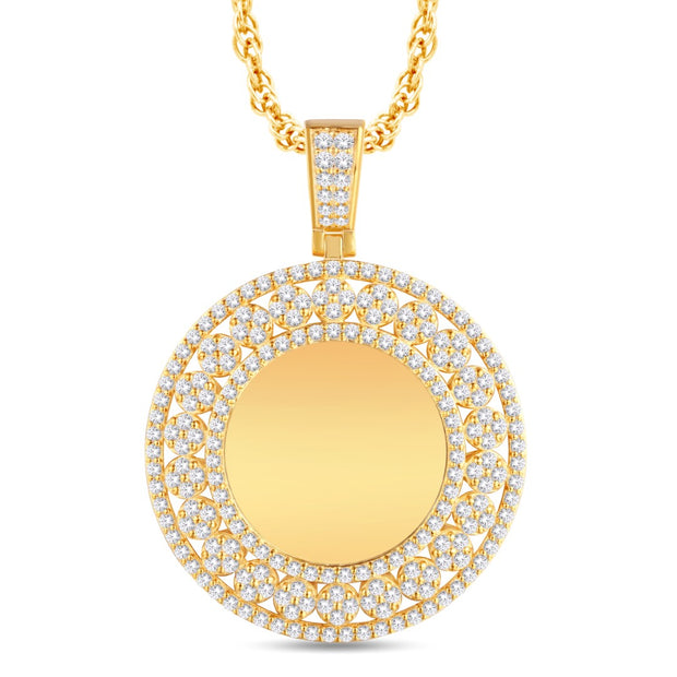 10K yellow gold 2.75 CTW diamond round pendant