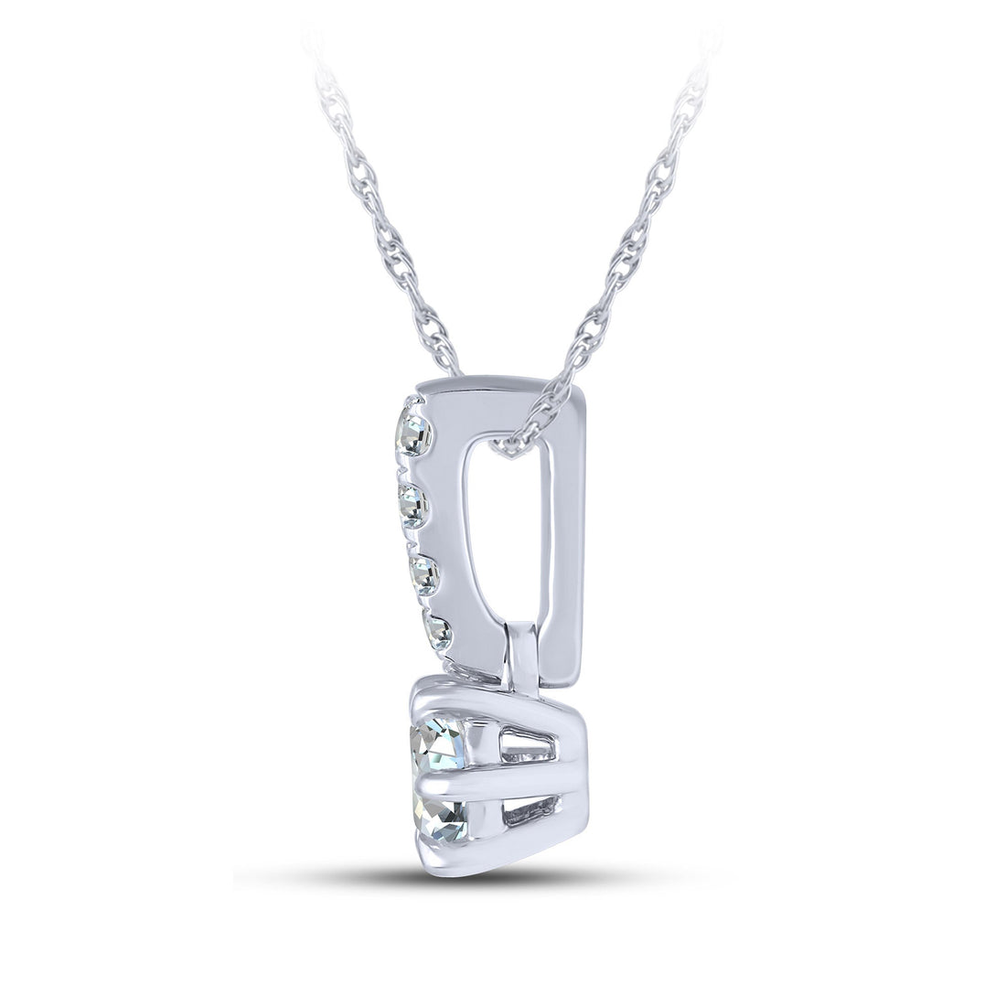 14K White Gold 0.50 ctw Lab-Grown Pendant