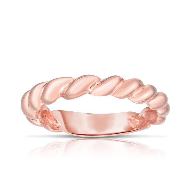 14K Gold Thin Twisted Band