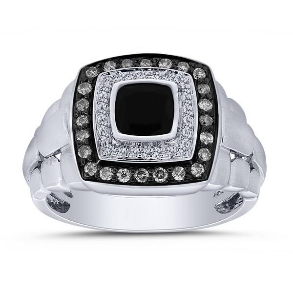 10k White Gold 0.40 ctw diamond Men's Semi Mount