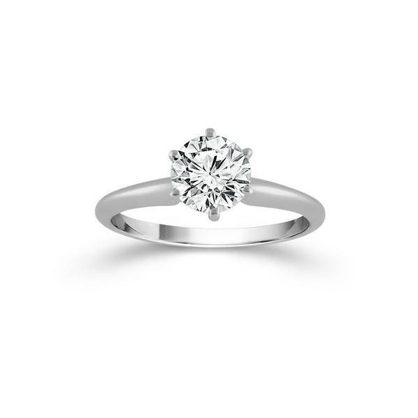 14K white gold 0.75 CTW round Diamond Solitaire Ring