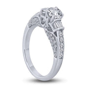 14K WHITE GOLD 1.01 CTW Diamond Engagement Ring