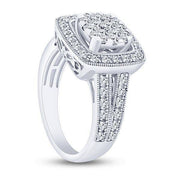 14K WHITE GOLD 1.00 CTW Diamond Halo Engagement Ring
