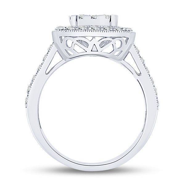 14K WHITE GOLD 1.00 CTW Diamond Halo Engagement Ring