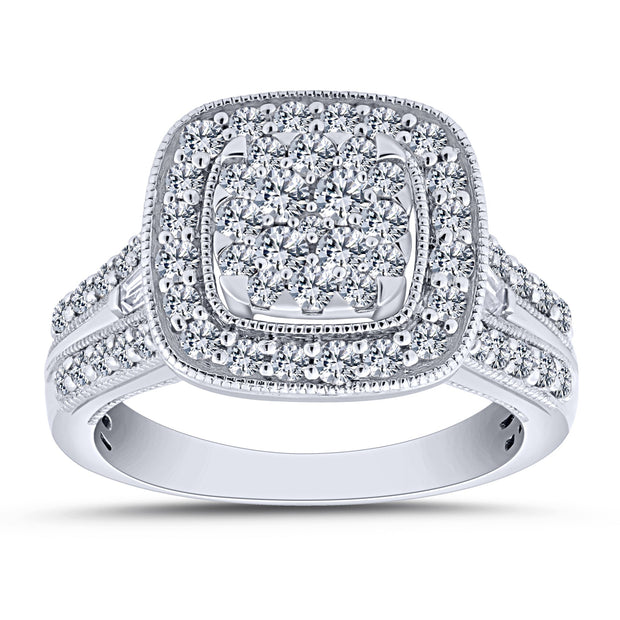 14K white gold 1.5 Ctw Composite Bridal set