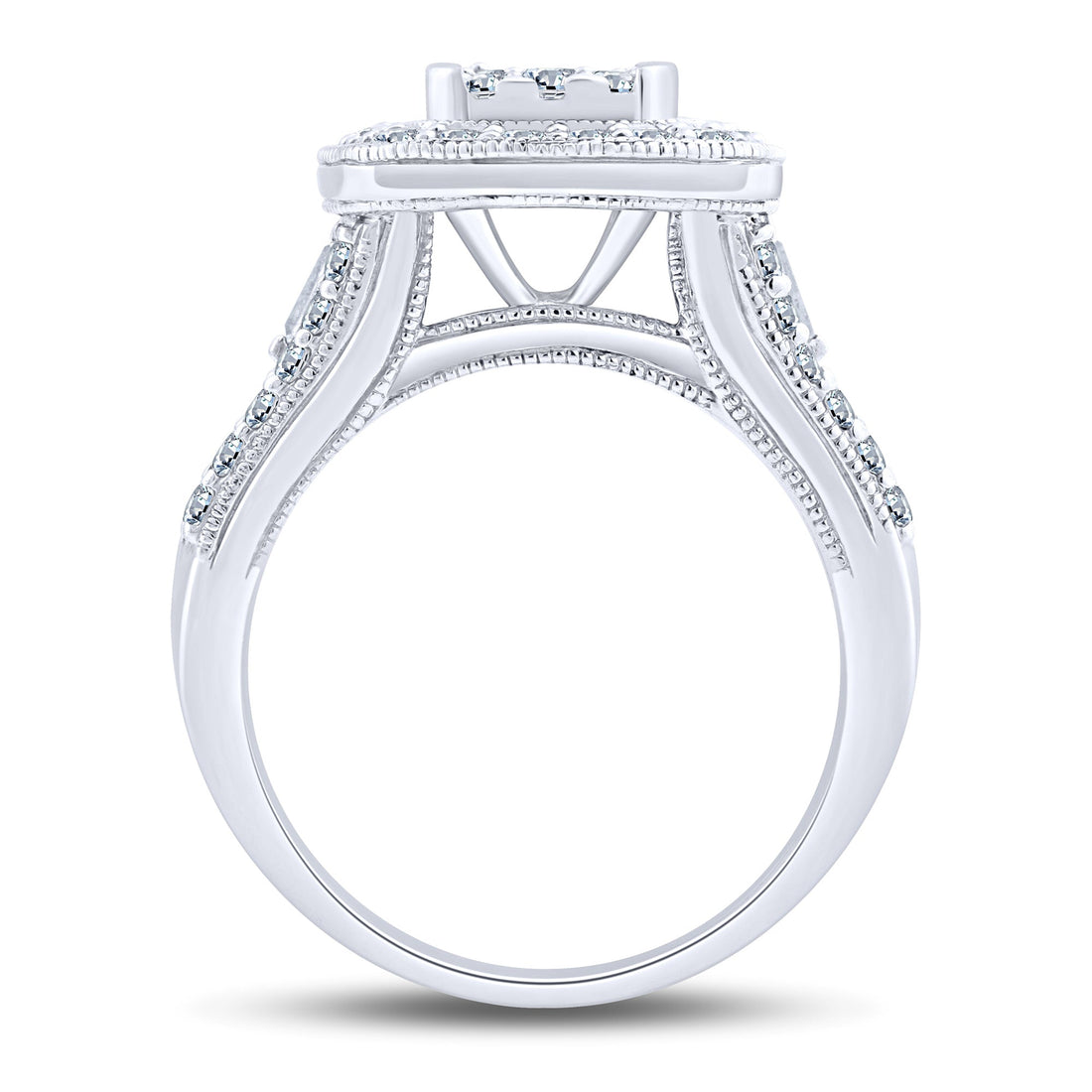 14K White Gold 1.5 ctw Composite Bridal Set