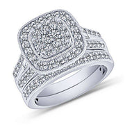 14K WHITE GOLD 1.63 CTW Diamond COMPOSITE Bridal Set