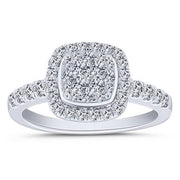 10k white gold 1.00 ctw Diamond halo Engagement Ring