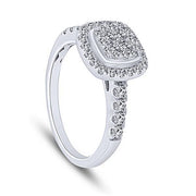10k white gold 1.00 ctw Diamond halo Engagement Ring