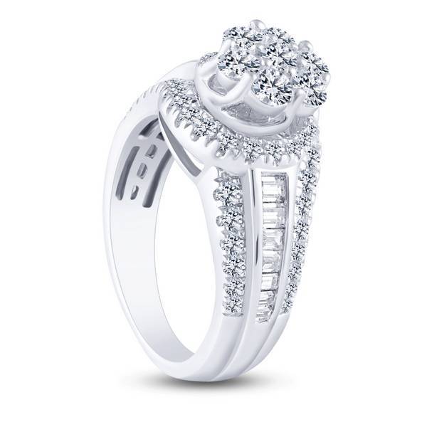 14k White Gold 1.50 ctw Diamond Composite Bridal set