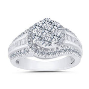 14k White Gold 1.50 ctw Diamond Composite Bridal set