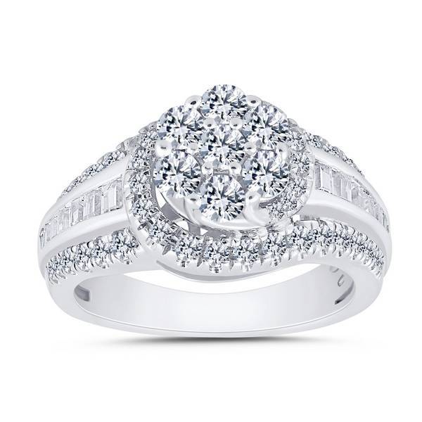 14k White Gold 1.50 ctw Diamond Composite Bridal set