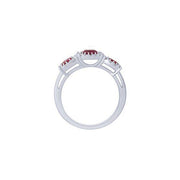 14K WHITE GOLD Diamond Red Gemstone Ring