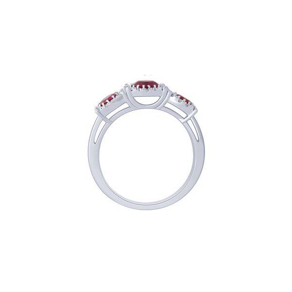 14K WHITE GOLD 0.25 ctw 1.00 Ruby Diamond Red Gemstone Ring