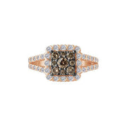 10K ROSE GOLD 1.25 CTW Diamond Halo Bridal Set