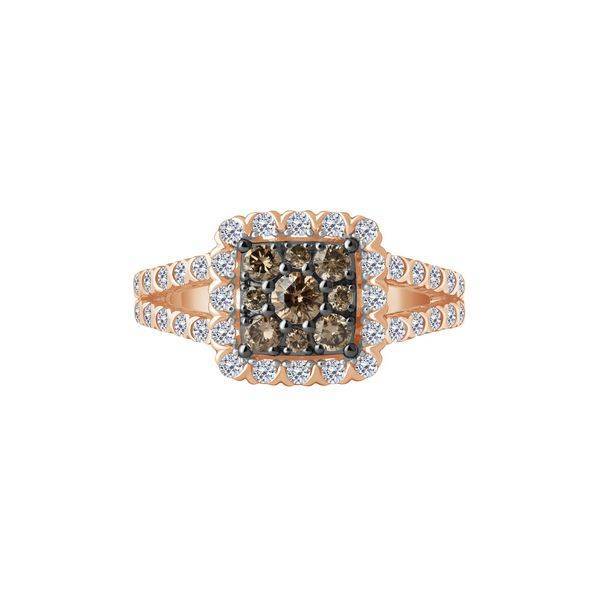 10K ROSE GOLD 1.25 CTW Diamond Halo Bridal Set