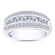 14k White Gold 0.98 ctw Diamond Anniversary Band