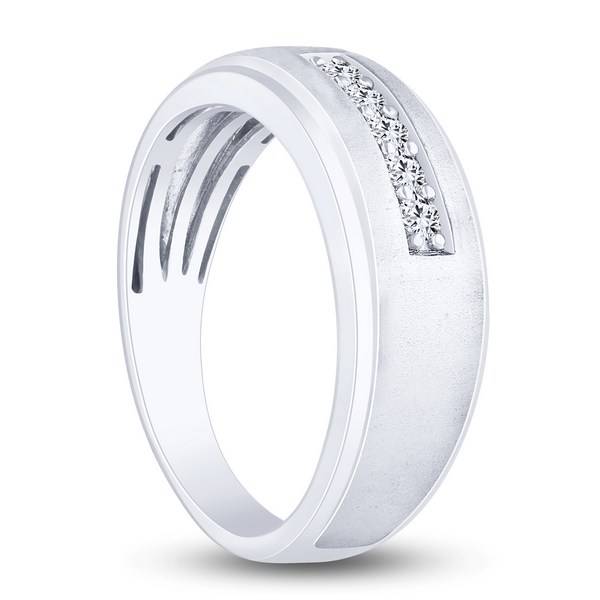 10K White Gold 0.20 ctw Diamond Men'S Band
