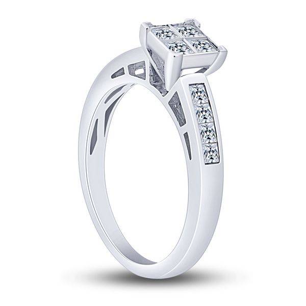 14K White Gold 1.00 ctw Diamond Quad Bridal Set