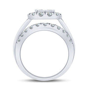 14k white gold 3.00 ctw Diamond Quad bridal Ring