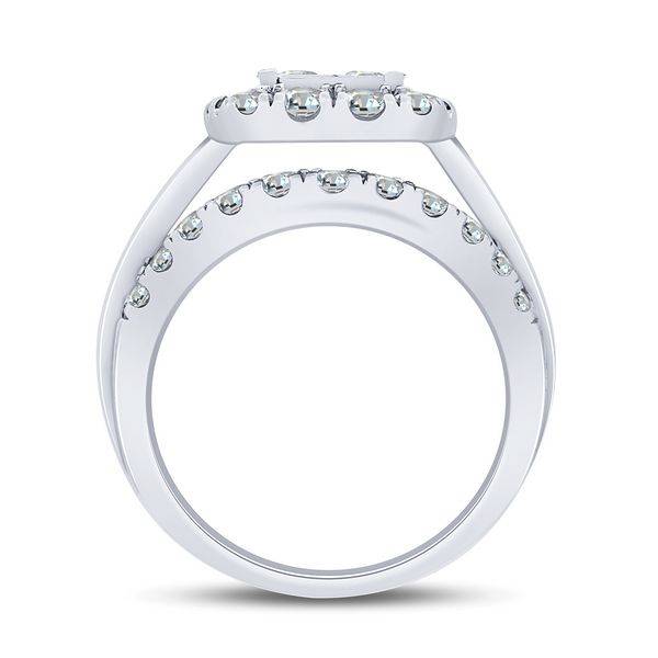 14k white gold 3.00 ctw Diamond Quad bridal Ring