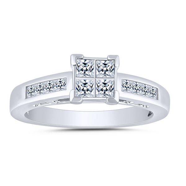 10K WHITE GOLD 1.00 CTW Diamond QUAD BRIDAL SET