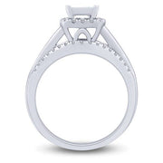 14k White Gold 1.00 ctw Quad Diamond engagement Ring