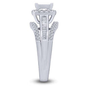 14k White Gold 1.00 ctw Quad Diamond engagement Ring