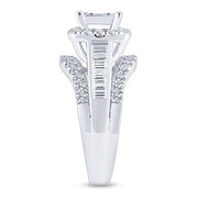 14K WHITE GOLD 2.00 CTW Diamond Bridal Quad Ring