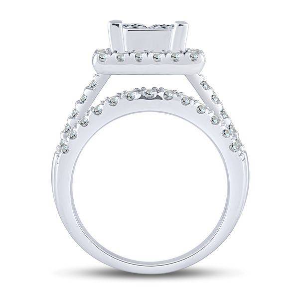 14k white gold 2.75 ctw Quad Diamond bridal Ring