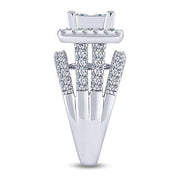 14k white gold 2.75 ctw Quad Diamond bridal Ring