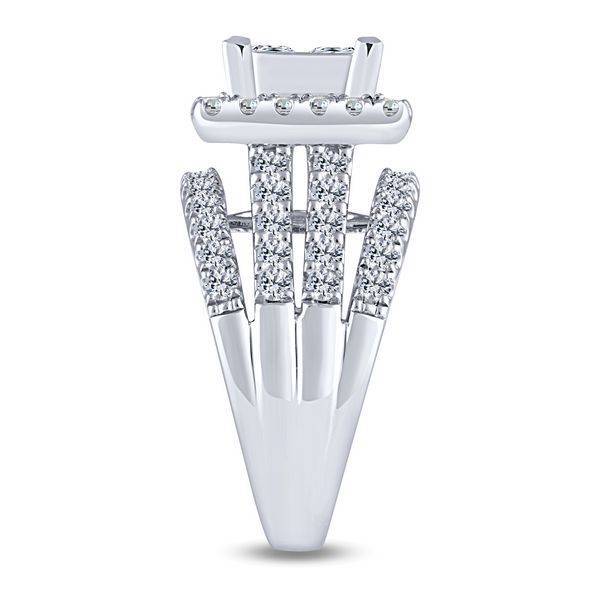 14k white gold 2.75 ctw Quad Diamond bridal Ring