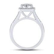 10k white gold 0.50 ctw Diamond Quad Halo Ring