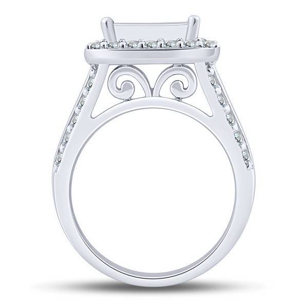 14k white gold 2.00 ctw Diamond Quad Halo bridal Ring