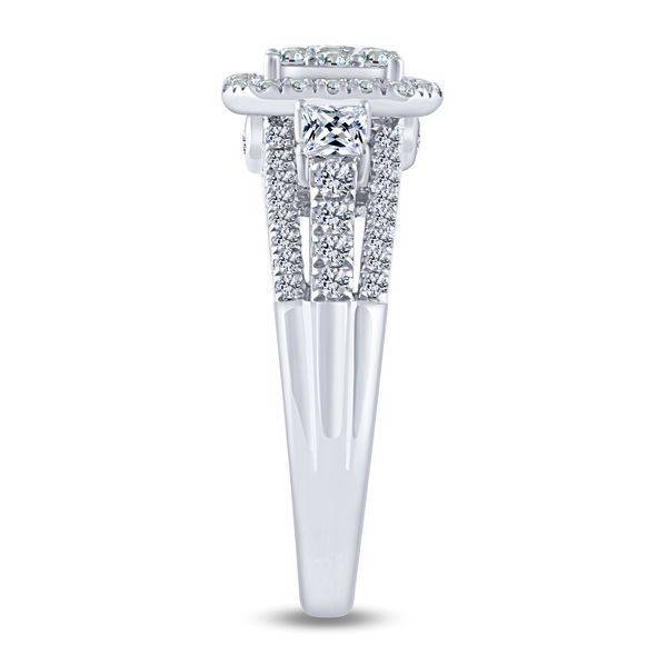 10k white gold 1.00 ctw Diamond Composite Halo Engagement Ring