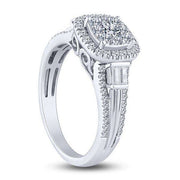 10K White Gold 0.75 CTW Diamond Halo Engagement Ring