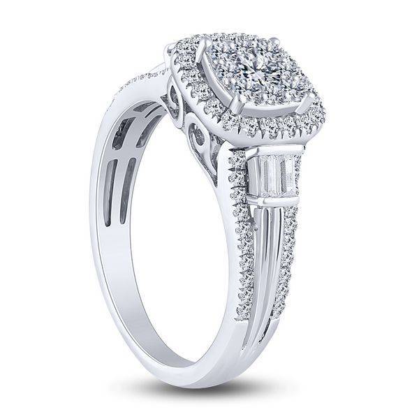 10K White Gold 0.75 CTW Diamond Halo Engagement Ring
