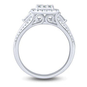 10K White Gold 0.75 CTW Diamond Halo Engagement Ring