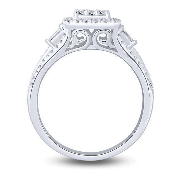 10K White Gold 0.75 CTW Diamond Halo Engagement Ring