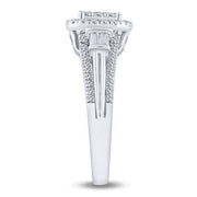 10K White Gold 0.75 CTW Diamond Halo Engagement Ring