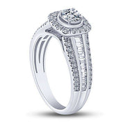 14K WHITE GOLD 1.13 CTW Diamond Halo Bridal Set