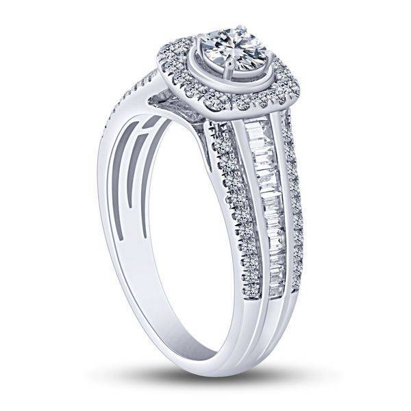 14K WHITE GOLD 1.13 CTW Diamond Halo Bridal Set