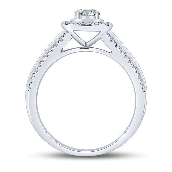 14K WHITE GOLD 1.13 CTW Diamond Halo Bridal Set