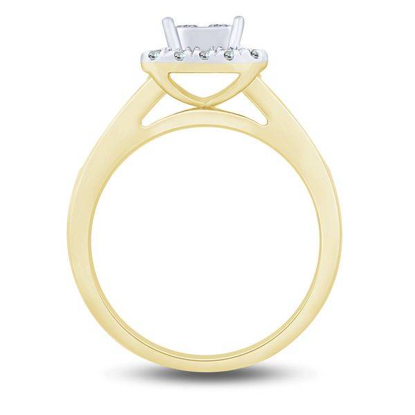 10k Yellow Gold 0.75 ctw Diamond Quad Bridal Set