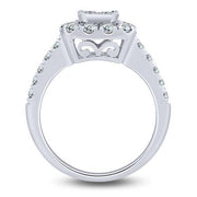 14k white gold 1.50 ctw Diamond Quad Engagement Ring