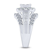 14k white gold 3.00 diamond Diamond Quad Halo Bridal Ring